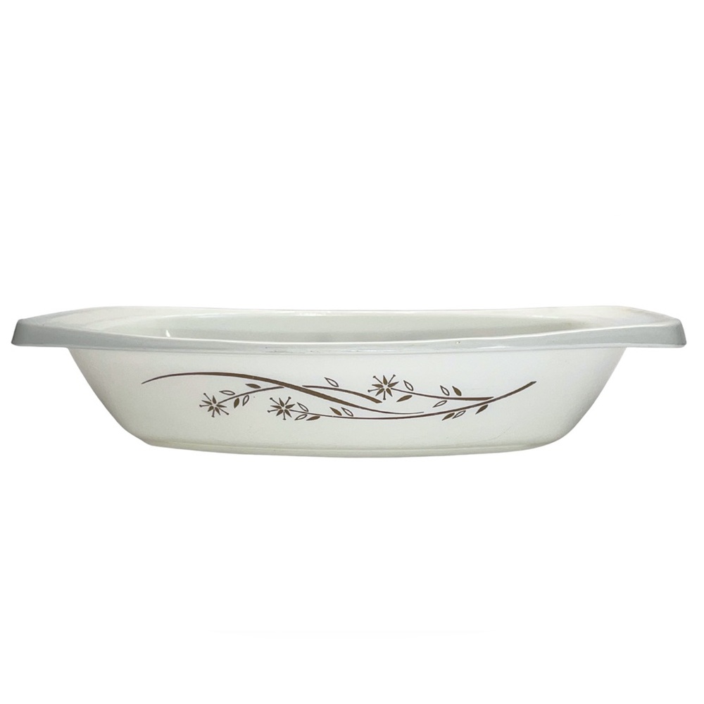 PYREX 🌟 Golden Honeysuckle Casserole Dish #055 – 2.5 Qt – Vintage
